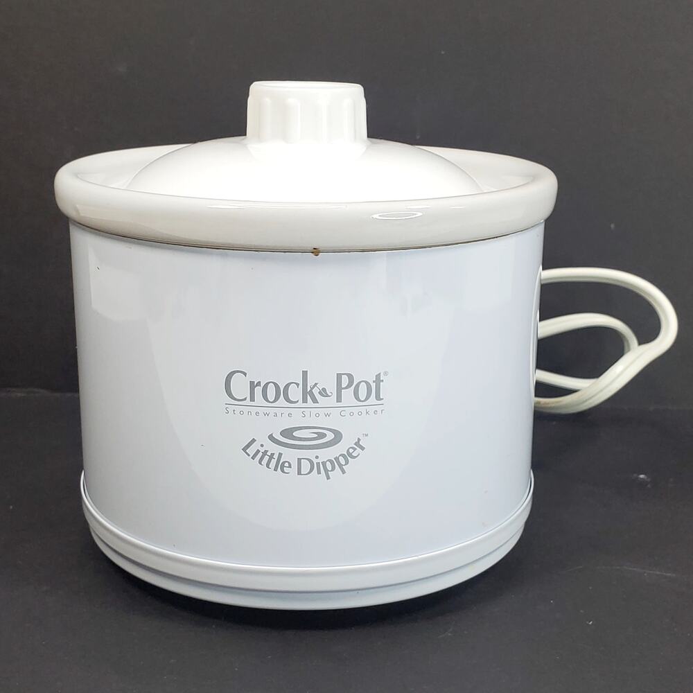 Rival Little Dipper Crock Pot Mini 1qt Stoneware Slow Cooker White 32041 Dip Pot